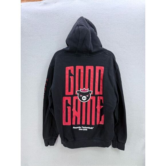 Technoblade Mens Black Good Game Alexander Pullover Hooded Sweatshirt Size Large - Picture 8 of 8